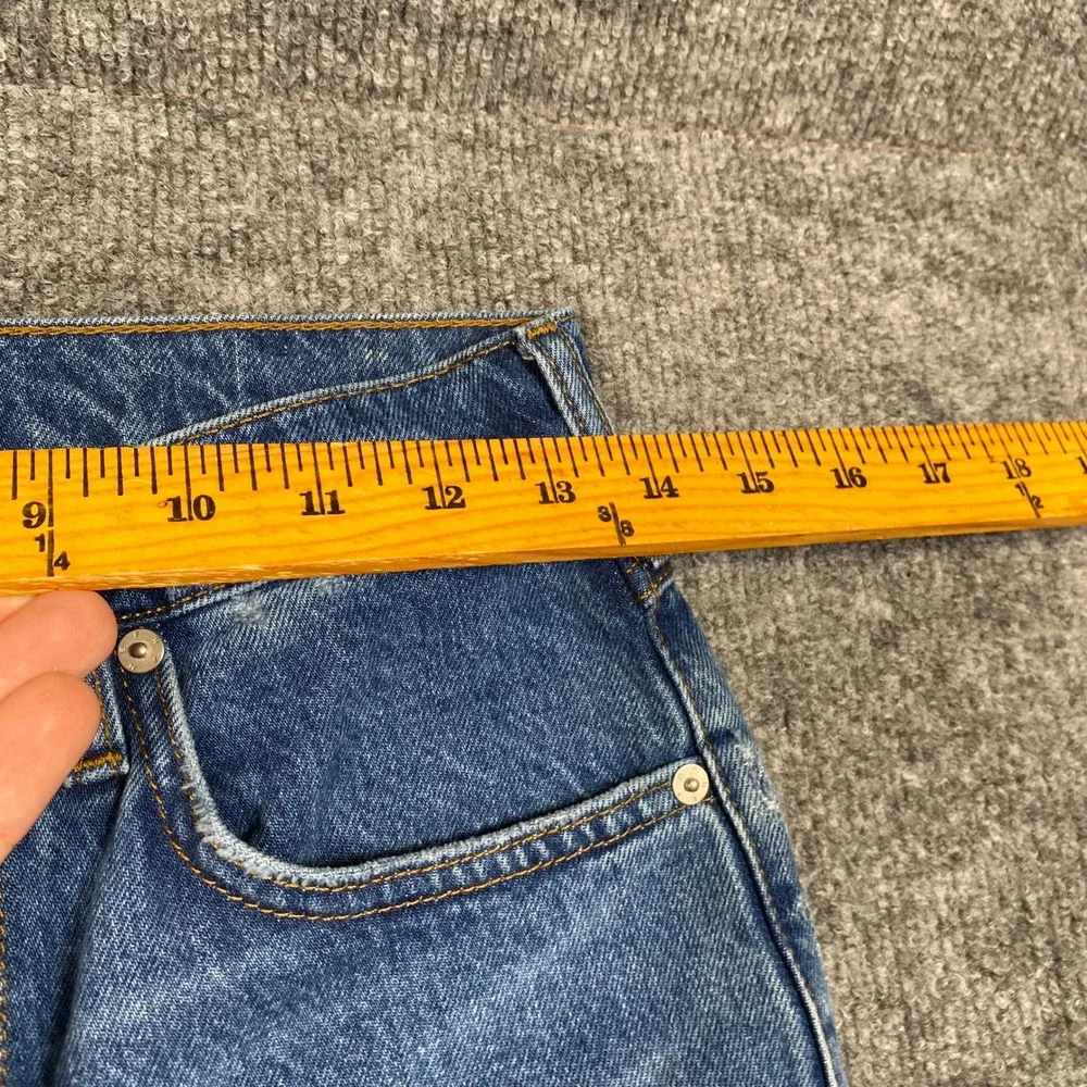 FRAME Le High Straight Jeans Medium Wash Distressed 100% Cotton Size 25 HNTT727 - Picture 3 of 9